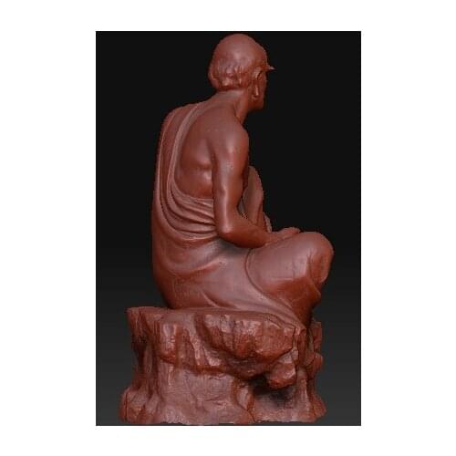 3d model relief for cnc in STL file format olive-stone carving Arhat 01