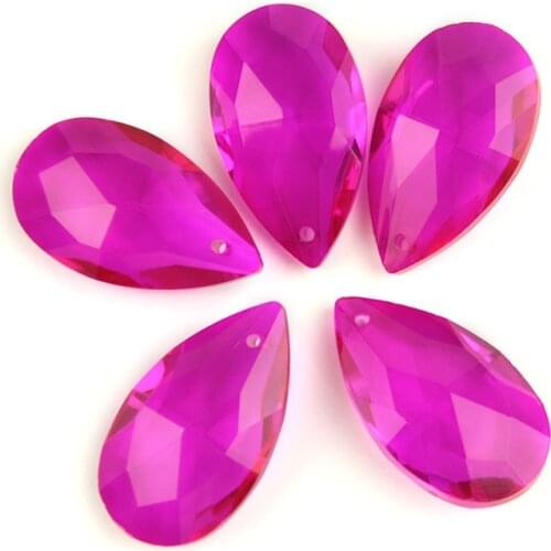 Rose 38mm/50mm/63mm/76mm/89mm Tear Drop Glass Crystal Prism DIY Pendant Chandelier Jewelry Spacer Faceted Hanging Parts