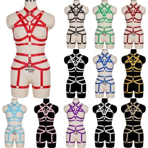Sexy Body Stockings Bondage Erotic Lingerie Harness Bra Stocking Suspenders Belt Full Body Harness Sexy Underwear Goth Harness