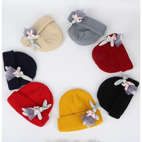 Cute Cartoon Rabbit Baby Girl Hat Winter Warm Baby Hat Beanies Knitted Infant Toddler Boys Hat Sweet Kids Hat Bonnet
