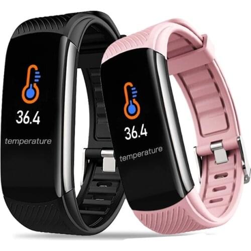 2020 NEW C6 Temperature Measuring Bracelet Smart Watch Blood Pressure Heart Rate Sleep Exercise Health Monitoring Bracelet