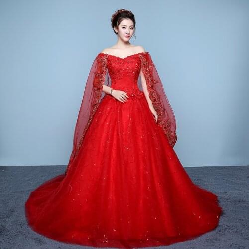 Wedding Dresses Illusion V-Neck Short Embroidery Sequined Lace Tulle Off The Shoulder Luxury Backless Women Bridal Gown FB678