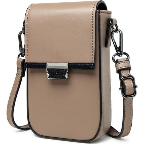 Women Casual Long Wallets Bag One Shoulder Strappy Phone Bag Clutch Handbag PU Leather Card Holder Solid Crossbody Purses