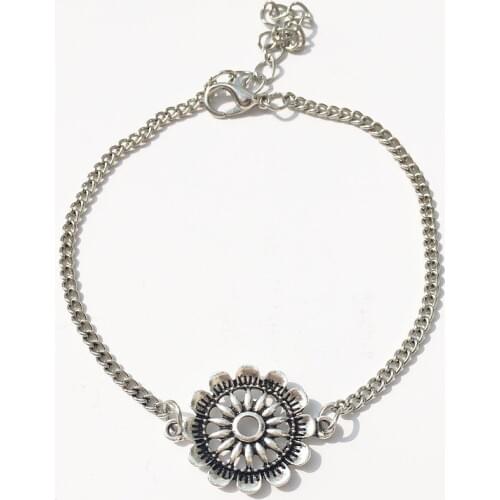 Sunflower Ankles Double Layer Beads Ankles Bracelet for Women Retro Boho Sun Pendent Anklet Chain Foot Jewelry Accessories