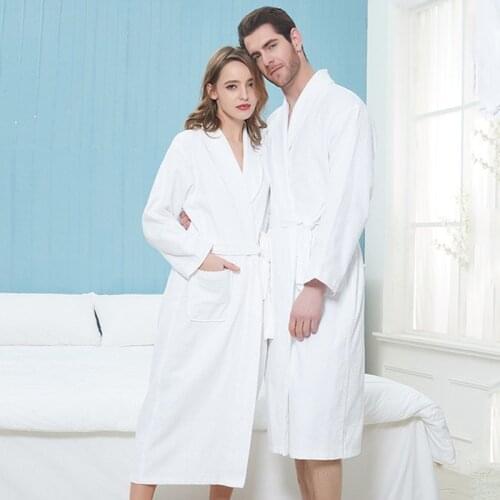 Women robe 100% Cotton Solid Waffle Robe Bathrobe Soft Hotel Robe Beauty Salon Robe Ladies Casual Homewear robe feminino