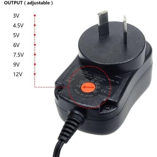1PCS 12W Universal AC AU Plug in Power Adapter 3v 4.5v 5v 6v 7.5v 9v 12v 1A charger with 6 pieces connection tip power supply