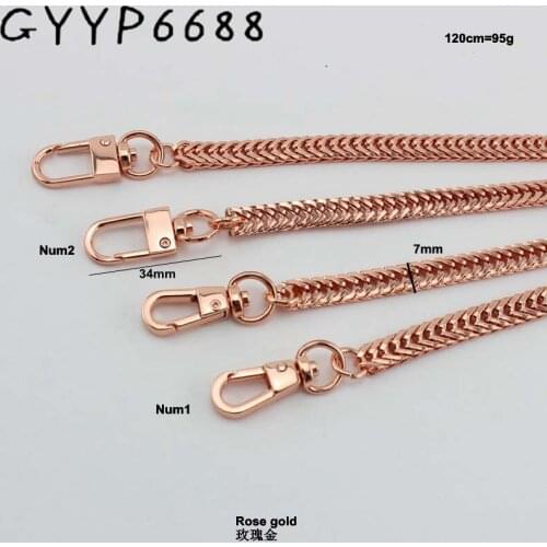 10pcs 7mm High Grade Width bag strap Snake chain purse handle purse metal strap replaced handbag strap bag parts