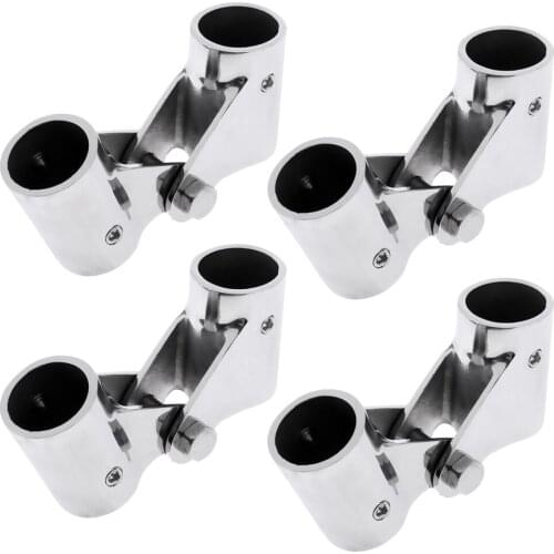 4xStainless Steel Boat Rail Fittings Folding Swivel Tube Pipe Connector 22mm