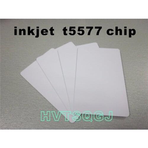 50pcs transparent T5577 inkjet pvc card/blank pvc id card size cr80