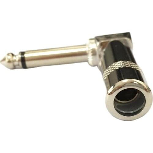 6.35mm male right angle connector mono solding plug 90-degree