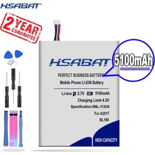 New Arrival [ HSABAT ] 5100mAh BL195 Replacement Battery for Lenovo A2107 A2207 L12T1P31