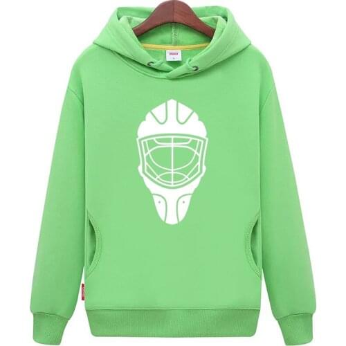 Cool Hockey Free shipping cheap unisex Fluorescent green hockey hoodies Sweatshirt with a hockey mask for men & women