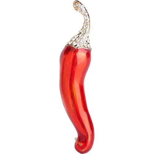 OI New Arrival Green Pepper Brooch Chili Vegetables Brooches for Women Girls Suit Dress Accessories Gold Color Pin Enamel Bijoux