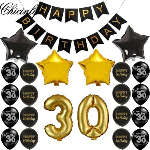 Chicinlife Happy Birthday Banner Garland 30/40/50/60th Latex Balloons Birthday Anniversar Party Kits Decorations Supplies