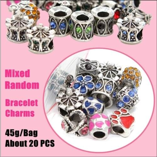 Colored Classic European Beads Metal Enamel & Rhinestone Crystal Beads For Jewelry Making DIY Bracelet Necklace