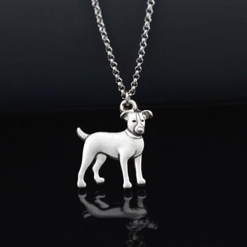 Stainless Steel Long Chains Rat Terrier Pendant Necklace Men Jewelry Pet Dog Charms Long Necklaces For Women Accesorios Mujer
