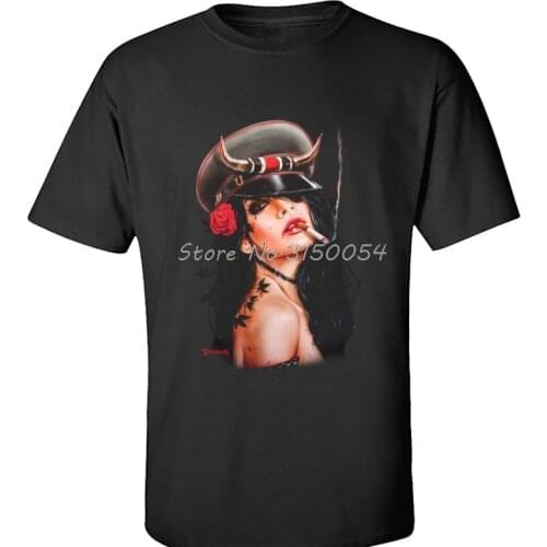 Captain Howdy Smoking Pin Up Girl Tshirt Boogie Sexy Printing Comics Vintage Poster Mens T-Shirt Funny Tees Cotton Harajuku