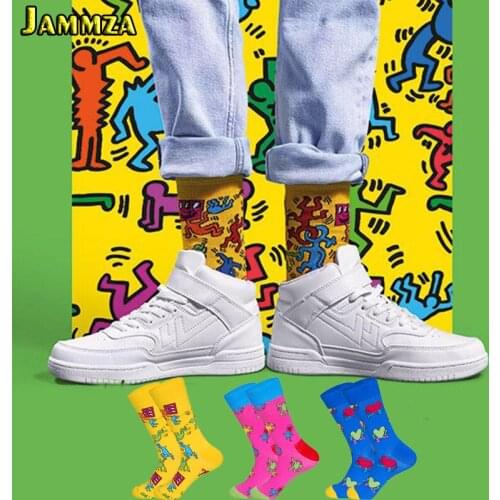 Cotton Fashion Hiphop Funny Socks Men Women Cute Heart Colorful Art Sokken Harajuku Creative High Quality Brand Gift for Socks