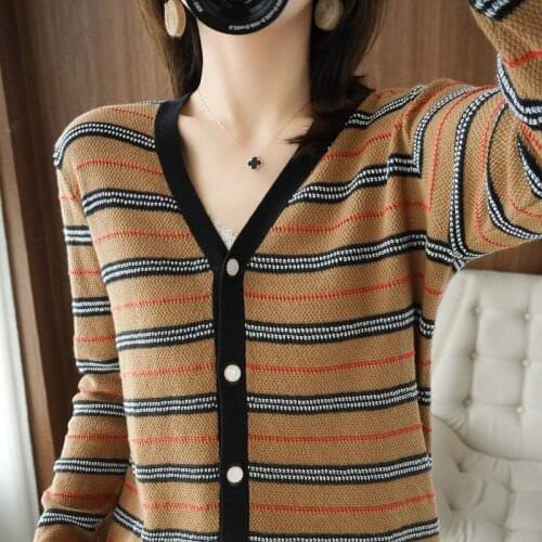 2021 spring and summer new cotton and linen knitted cardigan womens fashion outer wear long-sleeved outer wear