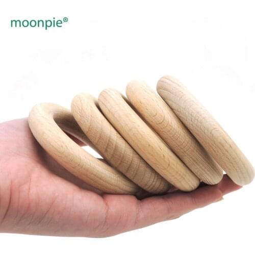 Free shipping 100 pcs 70mm DIY Natural beech Ring Teething Ring round beech Wood rings super quality teether 2.75 inch EA68