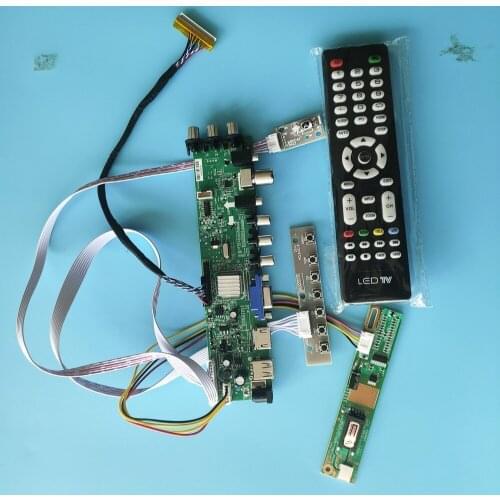 Kit For LP141WX1-TL03/LP141WX1-TL04 TV VGA USB remote Digital HDMI DVB-C DVB-T 30pin 1 CCFL LCD Panel Controller board 1280X800