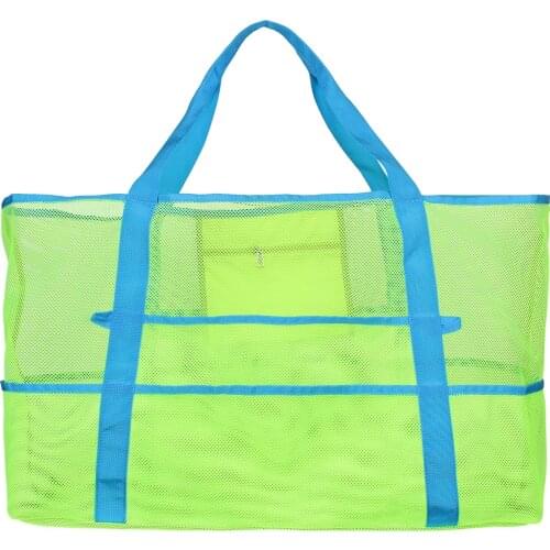 Handbag Summer Large-capacity Diamond Mesh Storage Travel Bag Swimming Beach Bag Shoulder Bag Vacation Polyester Tote Bags