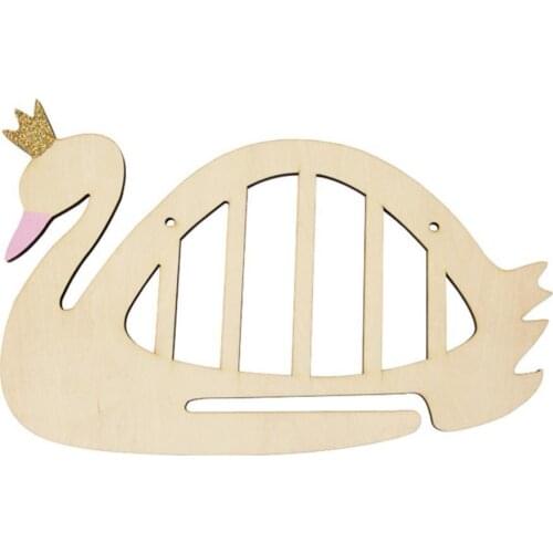 40%HOT Wooden Swan Hair Clips Holder Hanging Wall Ornament Home Decor Photography Prop