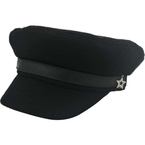 Hot Fashion Ladies Hat British Style Warm Black Retro Newsboy Caps Military Octagonal Hats Female Visor Caps Autumn