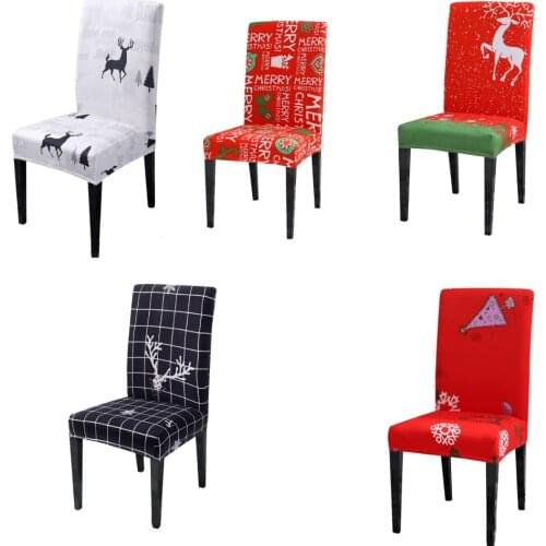 Lychee Christmas Chair Covers Home Dining Elastic Chair Covers Universal Festvial Decorative Chair Covers