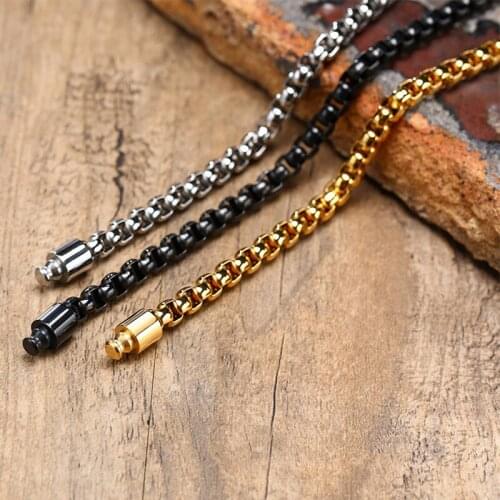 Minimalist Link Bracelet Classic Stainless Steel 6mm Width Chain Bracelet for Men Boyfriend Wristband Jewelry Christmas Day Gift