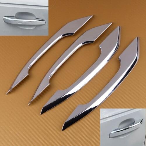 CITALL 4Pcs Chrome Door Handle Trim Cover Strip Fit for Audi A4(B9) A5(F5) Q5(FY) 2018 2019
