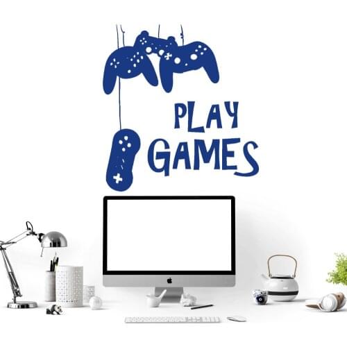 Play Games Hanging Controller Wall Sticker Decal Game Sticker Home Playroom Wall Art Decoration A00513