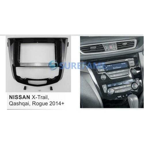 10.1 inch Car Fascia Radio Panel for NISSAN X-Trail Xtrail, Qashqai, Rogue 2014+ (Auto A/C) Dash Kit Facia Bezel Plate Trim