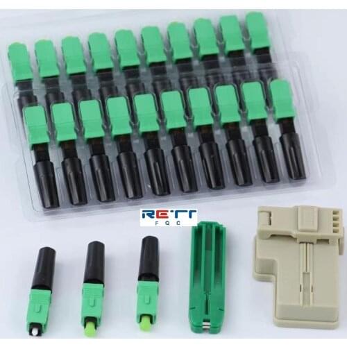 SC Fiber Optic Fast Connectors Single Mode Fiber Mechanical Quick-Assembly Connectors Adapter with tools for FTTH CATV Network