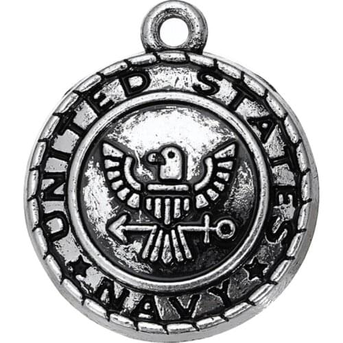 Skyrim Wholesale Jewelry Accessories Zinc Alloy United States Navy Profession DIY Floating Charms For Jewelry Making 10pcs/lot