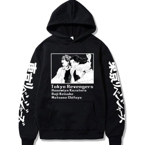 Tokyo Revengers Anime Harajuku Hoodies Kawaii Baji Keisuke Matsuno Chifuyu Hanemiya Kazutora Manga Men Women Winter Sweatshirts