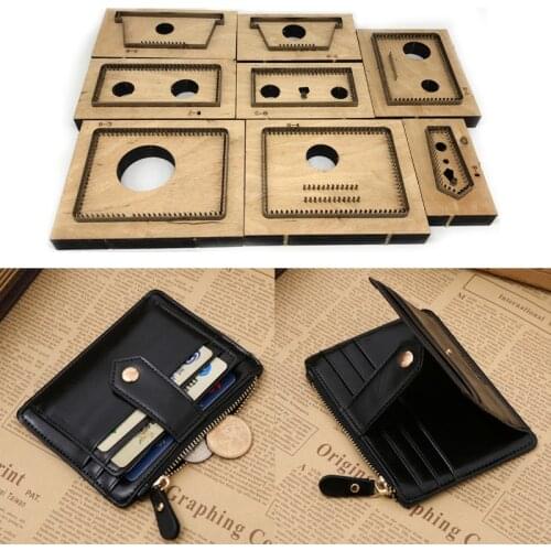 Japan Steel Blade Rule Die Cutter Unisex Leather Wallet Template for Short Wallet Zipper Purse Card Holder 12.8x5x1cm