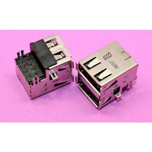 YuXi 1piece New Double USB connector USB Jack socket plug for computer PC laptop