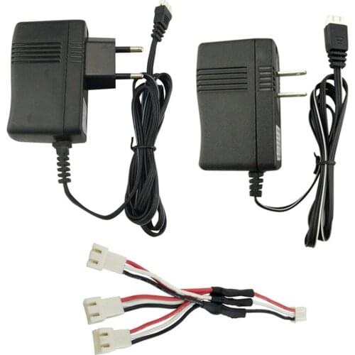 AU US Plug 7.4V Battery Charger 1 in 3 Transfer Charging Line Part For SYMA X8SW X8SC RC Drone Charger Spare Part Accessory