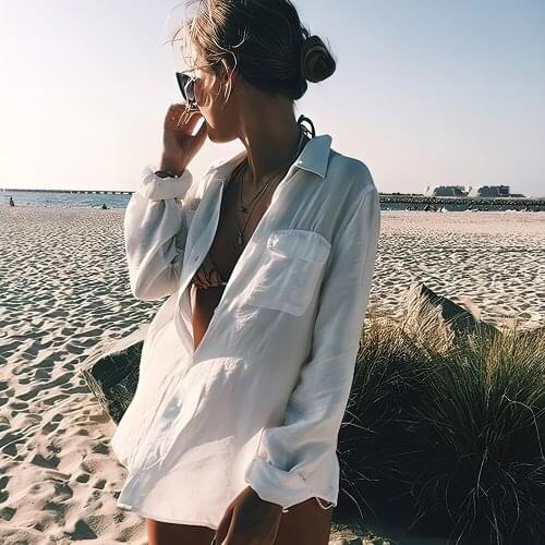Beach Outing Women Sexy Beach Tunic Dresses Cardigan Beach Sarong Bikini Blouse Beachwear Women Bathing Suits Body Wrap Pareo