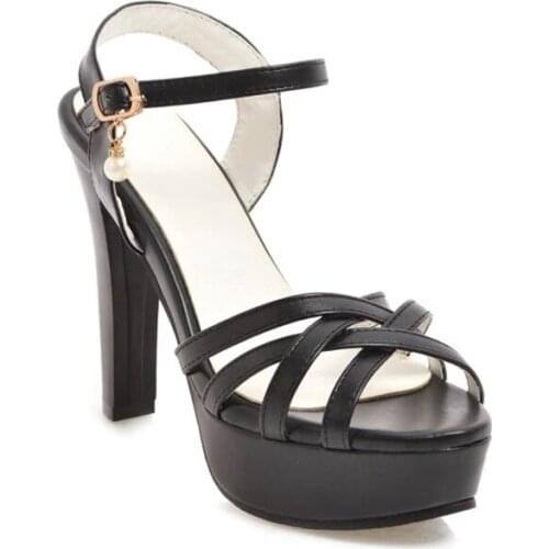 Oversized 10 11 12 high heels sandals women shoes woman summer ladies Ribbon waterproof platform sandals