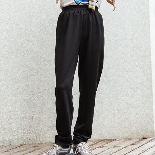 Womens Large Size Loose High Waist Pencil Pants Spring 2021 Female Fashion Middle Aged Black Trousers