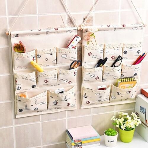1pcs Sailboat pattern wall hanging wardrobe trimmer sundry storage bag jewelry wall hanging bag cosmetic toy trimmer