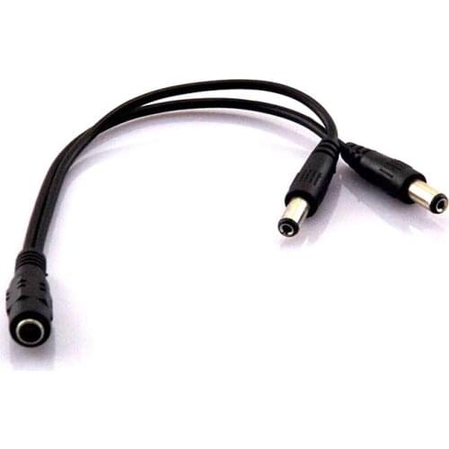 100pcs DC 12V 1 Female to 2 Male Splitter Plug Cable connector for cctv DC Power Supply adapter Camera 5.5mm*2.1 led light W17