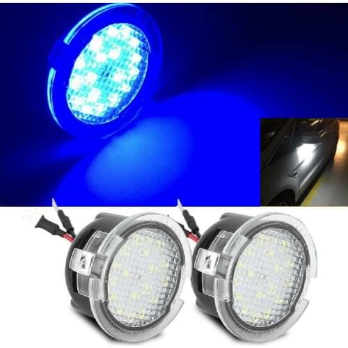 2Pcs/Set Car Blue Full LED Under-Mirror Puddle Lights Fit For Ford F-150 Edge Flex Taurus Toyota Sequoia Tundra Lincoln MKS MKT