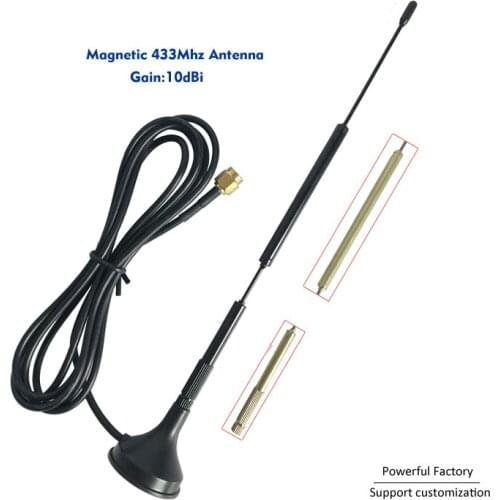 433.92MHz External Sucker Antenna VSWR 1.2 Omni helical 10dBi 433MHz Magnetic Aerial 1pcs