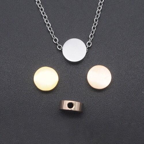 5pcs/lot 100% Stainless Steel DIY Disc Round Beads Wholesale Top Quality Never Fade 1.8mm Hole Small Bead