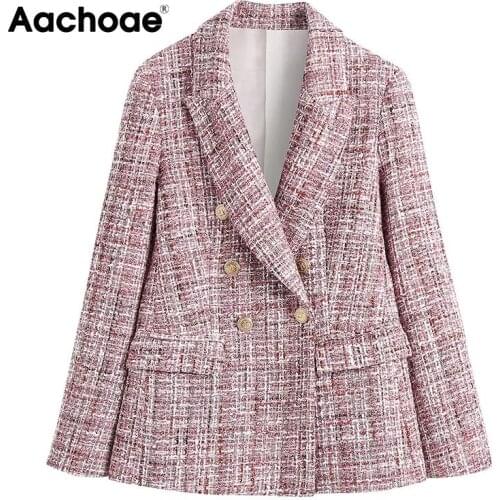 Женские твидовые пиджаки Aachoae China At AliExpress
