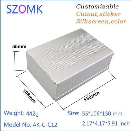 4 pcs, 55*106*150mm hot selling aluminum amplifier enclousre box electronics instrument project box aluminum outlet enclousre