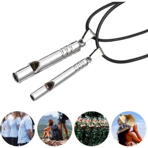 S M Emergency Whistle Loud Portable Keychain Necklace Keyring Whistle Survival Outdoor Hiking Whistle EDC Camping For Emerg B6F2